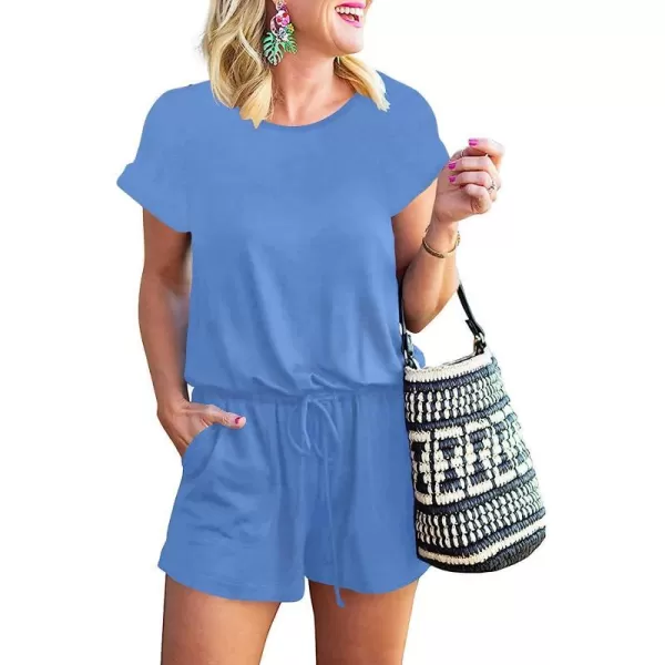 imageANRABESS Womens Summer Short Sleeve Striped Jumpsuit Rompers with Pockets Short Pant Rompers Pajamas Loungewear04 Sky