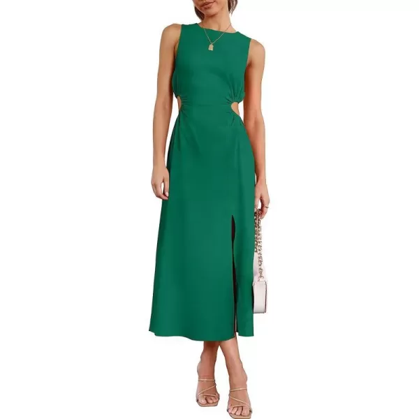 imageANRABESS Womens Summer Sleeveless Cutout Maxi Dress Bodycon Slit Beach Wedding Guest DressesGrass