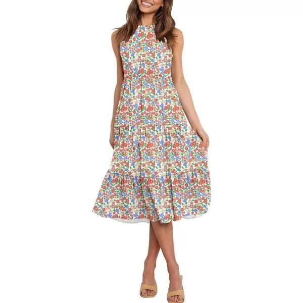 imageANRABESS Womens Summer Sleeveless Smocked Sundress Elastic Waist Tiered Swing A Line Beach Midi Dress with PocketsFloral 01