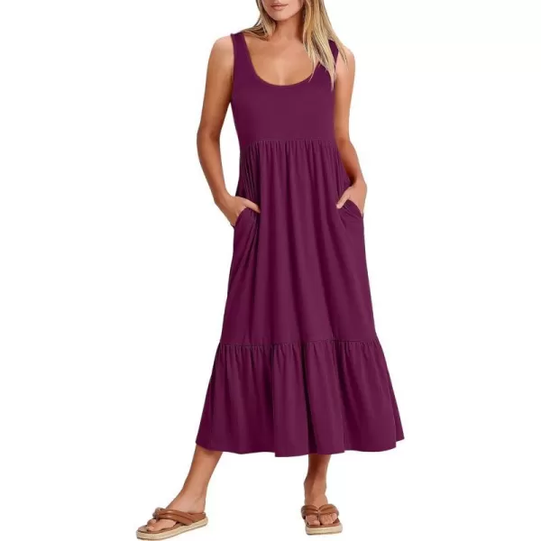 imageANRABESS Womens Summer Sleeveless Sundress Swing Dress Casual Flowy Tiered Beach Maxi Dress with PocketsPurple