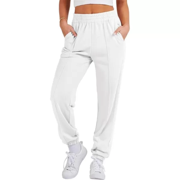 imageANRABESS Womens Sweatpants Baggy Casual High Waisted Workout Athletic Cinch Bottom Joggers PantsWhite