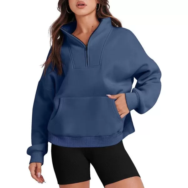 imageANRABESS Womens Sweatshirts Long Sleeve Oversized Fleece Half Zip Crop Hoodies Teen Girls Y2K Fall PulloverNavy Blue