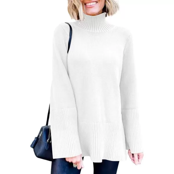 imageANRABESS Womens Trendy Sweaters Pullover Turtleneck Oversized Long Sleeve Split Hem Casual Knit Sweater TopsWhite
