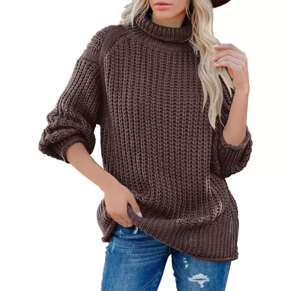 imageANRABESS Womens Turtleneck Oversized Sweaters Batwing Long Sleeve Pullover Loose Chunky Knit Tops1purple