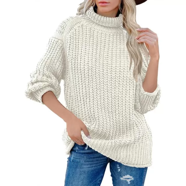 imageANRABESS Womens Turtleneck Oversized Sweaters Batwing Long Sleeve Pullover Loose Chunky Knit Tops1white