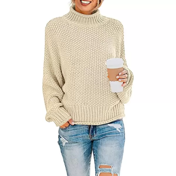 imageANRABESS Womens Turtleneck Oversized Sweaters Batwing Long Sleeve Pullover Loose Chunky Knit TopsBeige