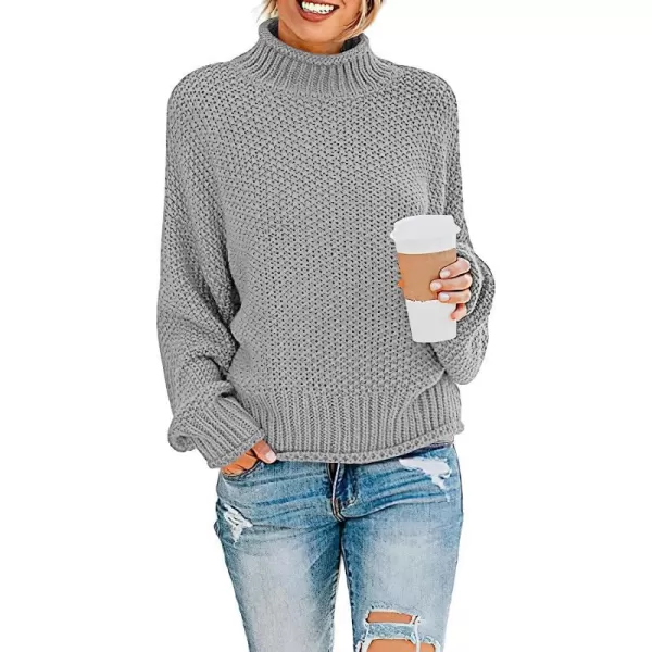 imageANRABESS Womens Turtleneck Oversized Sweaters Batwing Long Sleeve Pullover Loose Chunky Knit TopsGrey