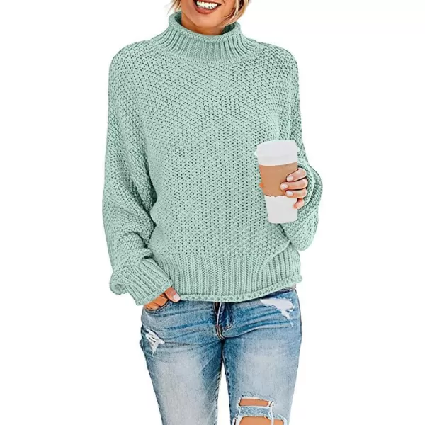 imageANRABESS Womens Turtleneck Oversized Sweaters Batwing Long Sleeve Pullover Loose Chunky Knit TopsMint
