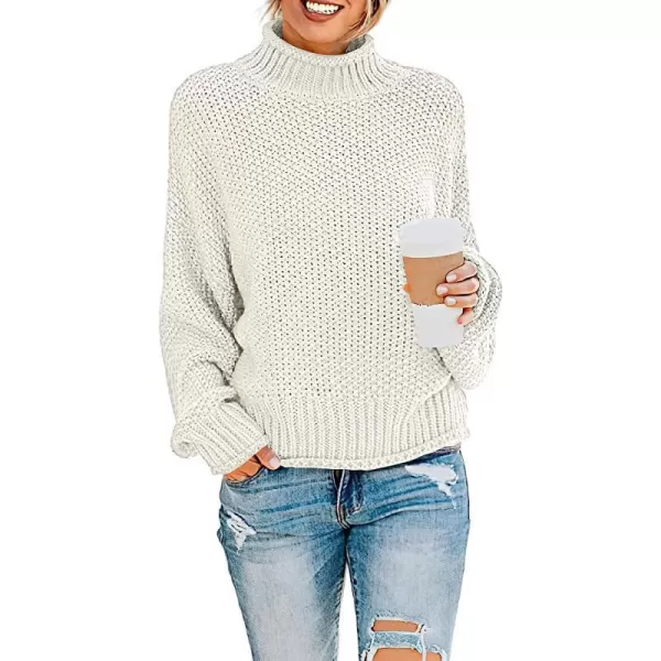 imageANRABESS Womens Turtleneck Oversized Sweaters Batwing Long Sleeve Pullover Loose Chunky Knit TopsWhite