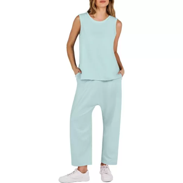 imageANRABESS Womens Two Piece Outfits Sleeveless Top  Harem Cropped Pants Matching Lounge Summer Sets 2024 Fashion ClothesLight Green
