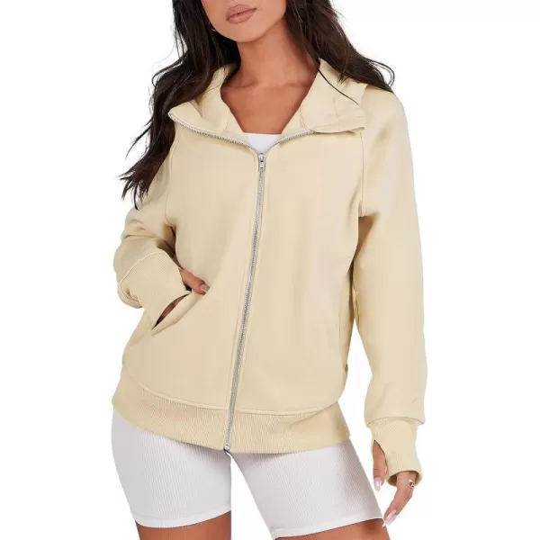 imageANRABESS Womens Zip Up Hoodies Teen Girls Sweatshirt Cute Fall Casual Jacket Y2K Clothing with PocketsApricot