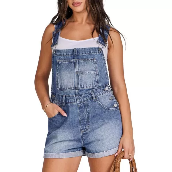 imageANRABESS Womenss Denim Shortalls Loose Fit Sleeveless Adjustable Straps Shorts Bib Overalls Jean ShortsWashed Navy Blue