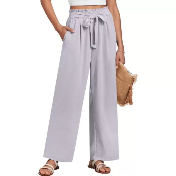 imageANRABESSnbspWomennbspWidenbspLegnbspPalazzo PantsnbspHighnbspWaistnbspTienbspKnotnbspLightweightnbspDressynbspBohonbspLoungenbspPantsnbspTrousersLight Grey