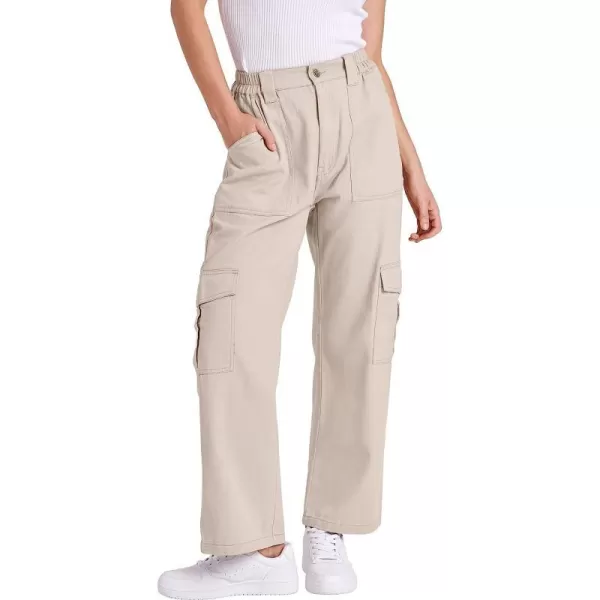 imageANRABESSnbspWomensnbspCargonbspPantsnbspHighnbspWaistednbspBaggynbspMultiplenbspPocketsnbspCasualnbspTrendynbspFashionnbspRelaxednbspFitnbspY2K TrousersAprico