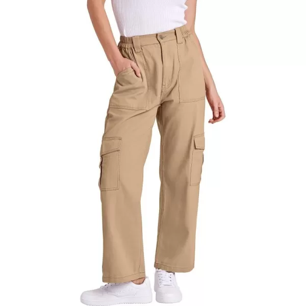 imageANRABESSnbspWomensnbspCargonbspPantsnbspHighnbspWaistednbspBaggynbspMultiplenbspPocketsnbspCasualnbspTrendynbspFashionnbspRelaxednbspFitnbspY2K TrousersKhaki