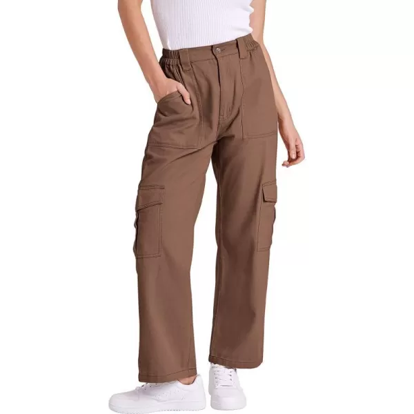 imageANRABESSnbspWomensnbspCargonbspPantsnbspHighnbspWaistednbspBaggynbspMultiplenbspPocketsnbspCasualnbspTrendynbspFashionnbspRelaxednbspFitnbspY2K TrousersBrown