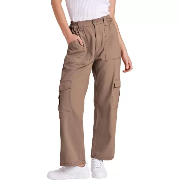imageANRABESSnbspWomensnbspCargonbspPantsnbspHighnbspWaistednbspBaggynbspMultiplenbspPocketsnbspCasualnbspTrendynbspFashionnbspRelaxednbspFitnbspY2K TrousersLight Brown
