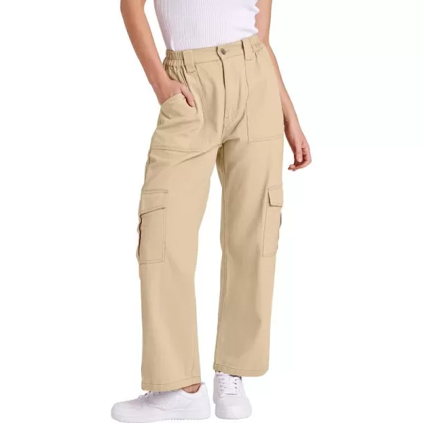 imageANRABESSnbspWomensnbspCargonbspPantsnbspHighnbspWaistednbspBaggynbspMultiplenbspPocketsnbspCasualnbspTrendynbspFashionnbspRelaxednbspFitnbspY2K TrousersBeige