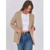imageANRABESS Women Blazer Cardigan Sweater Chunky Open Front Lady Jacket Coat Fall Outwear Coatigan 2025 Trendy OutfitsKhaki