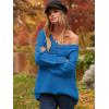 imageANRABESS Womens Oversized Casual Loose Slouchy Scoop V Neck Batwing Long Sleeve Knit 2025 Fall Pullover SweatersAzure