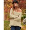 imageANRABESS Womens Oversized Casual Loose Slouchy Scoop V Neck Batwing Long Sleeve Knit 2025 Fall Pullover SweatersBeige