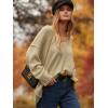 imageANRABESS Womens Oversized Casual Loose Slouchy Scoop V Neck Batwing Long Sleeve Knit 2025 Fall Pullover SweatersBrown