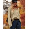 imageANRABESS Womens Oversized Casual Loose Slouchy Scoop V Neck Batwing Long Sleeve Knit 2025 Fall Pullover SweatersBrown