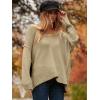 imageANRABESS Womens Oversized Casual Loose Slouchy Scoop V Neck Batwing Long Sleeve Knit 2025 Fall Pullover SweatersBrown