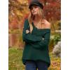 imageANRABESS Womens Oversized Casual Loose Slouchy Scoop V Neck Batwing Long Sleeve Knit 2025 Fall Pullover SweatersDark Green