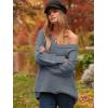 imageANRABESS Womens Oversized Casual Loose Slouchy Scoop V Neck Batwing Long Sleeve Knit 2025 Fall Pullover SweatersGray