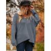 imageANRABESS Womens Oversized Casual Loose Slouchy Scoop V Neck Batwing Long Sleeve Knit 2025 Fall Pullover SweatersGray