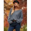 imageANRABESS Womens Oversized Casual Loose Slouchy Scoop V Neck Batwing Long Sleeve Knit 2025 Fall Pullover SweatersGray