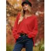 imageANRABESS Womens Oversized Casual Loose Slouchy Scoop V Neck Batwing Long Sleeve Knit 2025 Fall Pullover SweatersRed