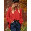 imageANRABESS Womens Oversized Casual Loose Slouchy Scoop V Neck Batwing Long Sleeve Knit 2025 Fall Pullover SweatersRed
