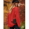 imageANRABESS Womens Oversized Casual Loose Slouchy Scoop V Neck Batwing Long Sleeve Knit 2025 Fall Pullover SweatersRed