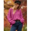 imageANRABESS Womens Oversized Casual Loose Slouchy Scoop V Neck Batwing Long Sleeve Knit 2025 Fall Pullover SweatersRose