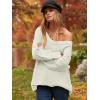 imageANRABESS Womens Oversized Casual Loose Slouchy Scoop V Neck Batwing Long Sleeve Knit 2025 Fall Pullover SweatersWhite