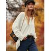 imageANRABESS Womens Oversized Casual Loose Slouchy Scoop V Neck Batwing Long Sleeve Knit 2025 Fall Pullover SweatersWhite