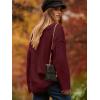 imageANRABESS Womens Oversized Casual Loose Slouchy Scoop V Neck Batwing Long Sleeve Knit 2025 Fall Pullover SweatersWine Red