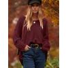 imageANRABESS Womens Oversized Casual Loose Slouchy Scoop V Neck Batwing Long Sleeve Knit 2025 Fall Pullover SweatersWine Red