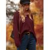 imageANRABESS Womens Oversized Casual Loose Slouchy Scoop V Neck Batwing Long Sleeve Knit 2025 Fall Pullover SweatersWine Red