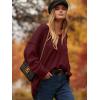imageANRABESS Womens Oversized Casual Loose Slouchy Scoop V Neck Batwing Long Sleeve Knit 2025 Fall Pullover SweatersWine Red