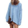 imageANRABESS Womens Oversized Casual Loose Slouchy Scoop V Neck Batwing Long Sleeve Knit 2025 Fall Pullover SweatersBlue