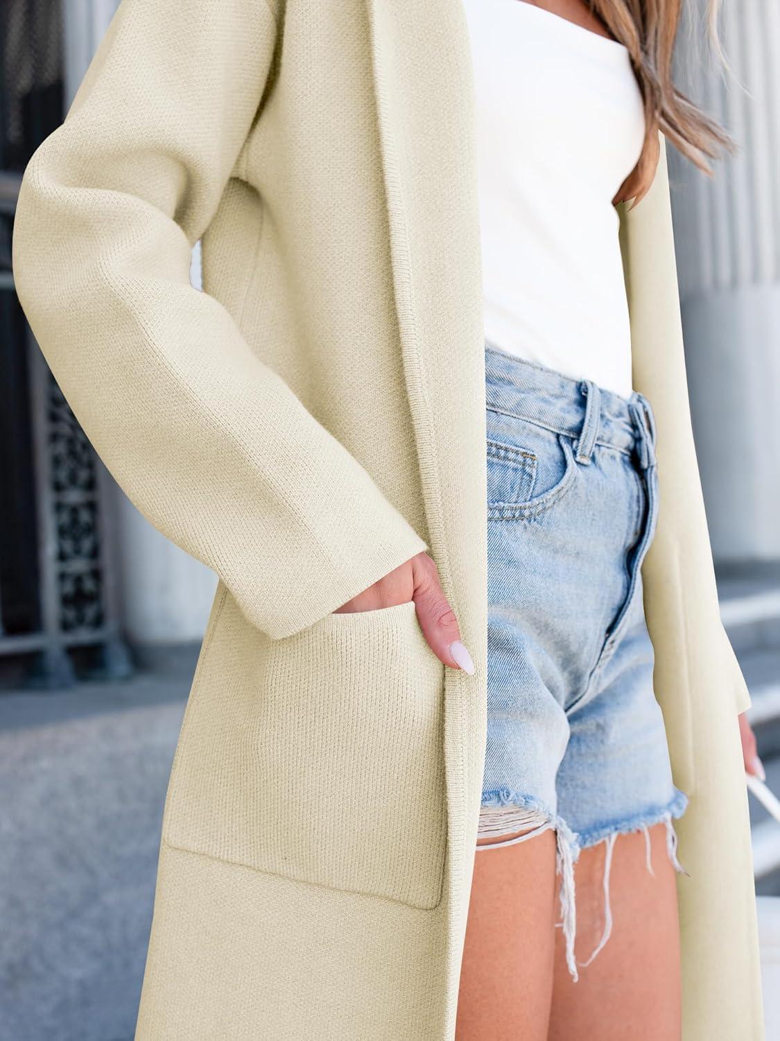 imageANRABESS Women Cardigan Open Front Oversized Casual Knit Hoodie Sweater Coatigan Lady Coat 2025 Fall Trendy OuterwearWhite