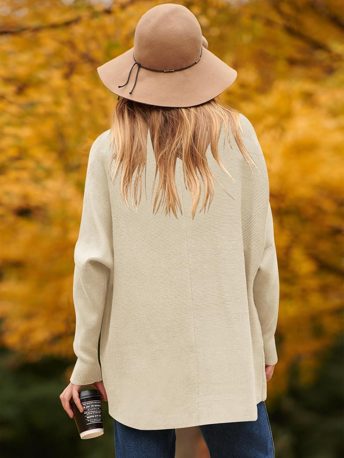 imageANRABESS Womens Oversized Turtleneck Batwing Long Sleeve Casual Cozy Baggy Knit Pullover Tunic Sweater 2024 Fall OutfitsApricot