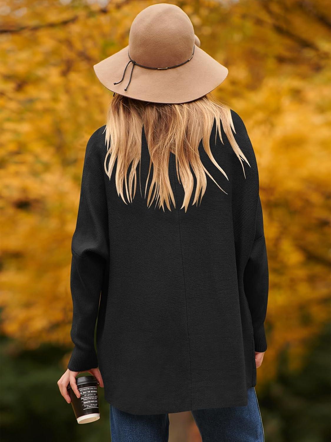 imageANRABESS Womens Oversized Turtleneck Batwing Long Sleeve Casual Cozy Baggy Knit Pullover Tunic Sweater 2024 Fall OutfitsBlack