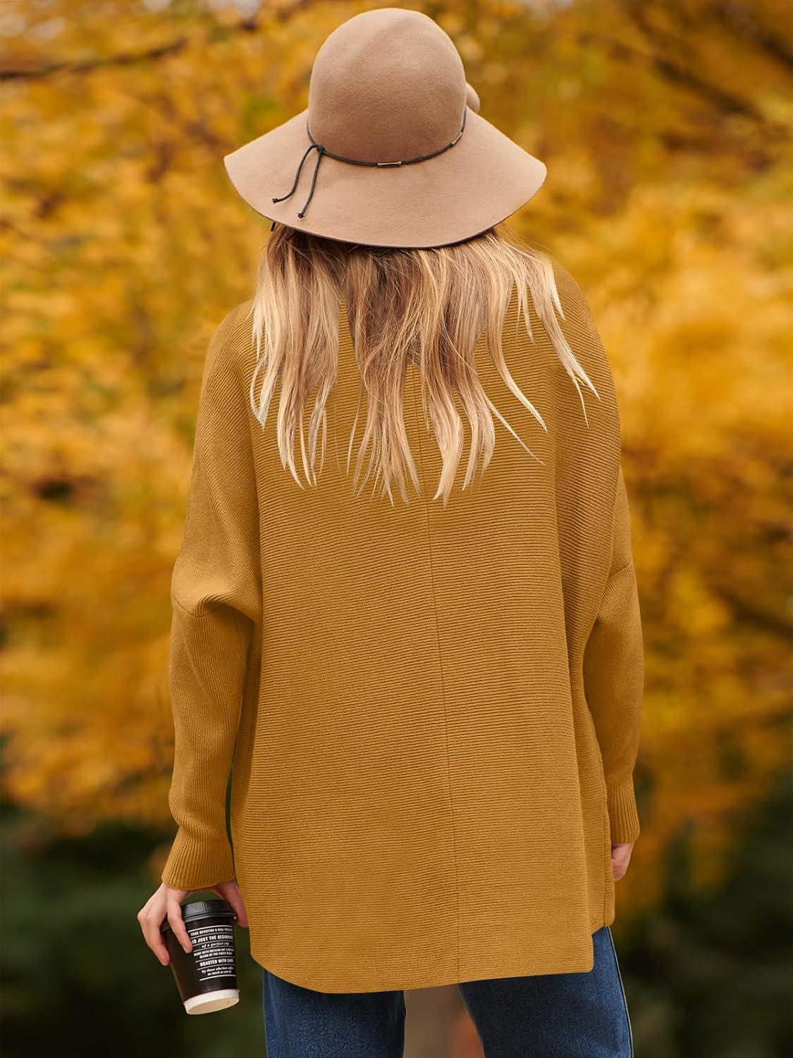 imageANRABESS Womens Oversized Turtleneck Batwing Long Sleeve Casual Cozy Baggy Knit Pullover Tunic Sweater 2024 Fall OutfitsCamel