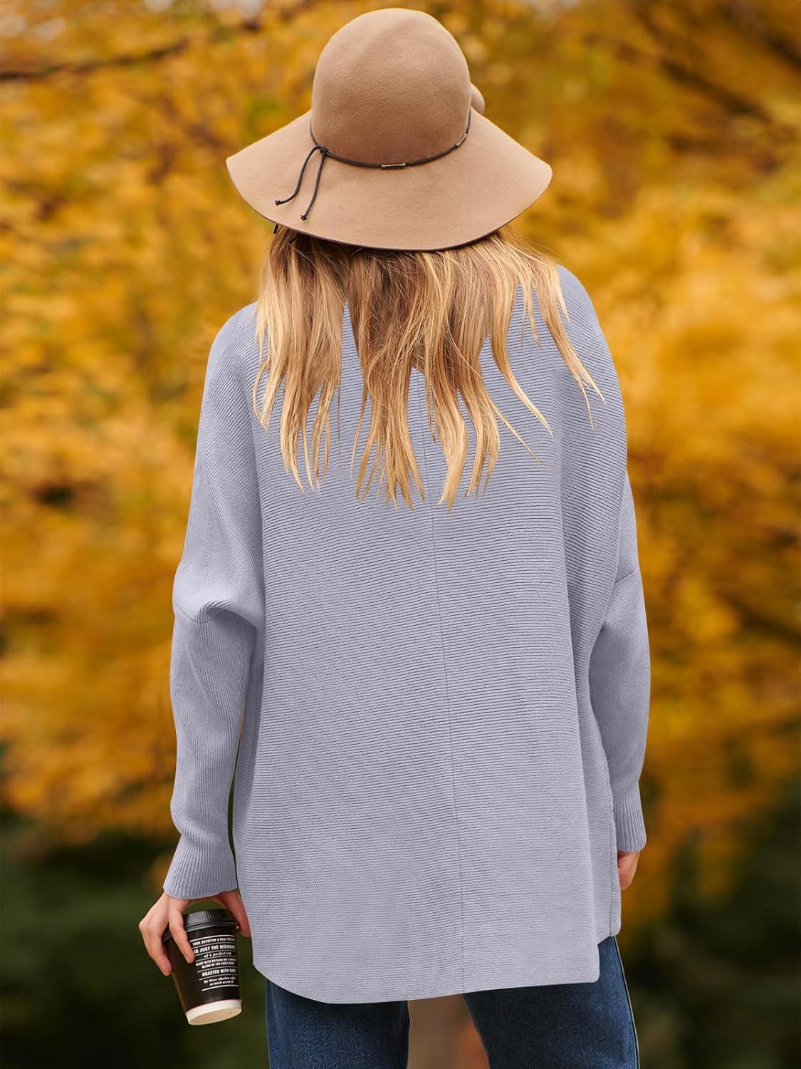 imageANRABESS Womens Oversized Turtleneck Batwing Long Sleeve Casual Cozy Baggy Knit Pullover Tunic Sweater 2024 Fall OutfitsLavender