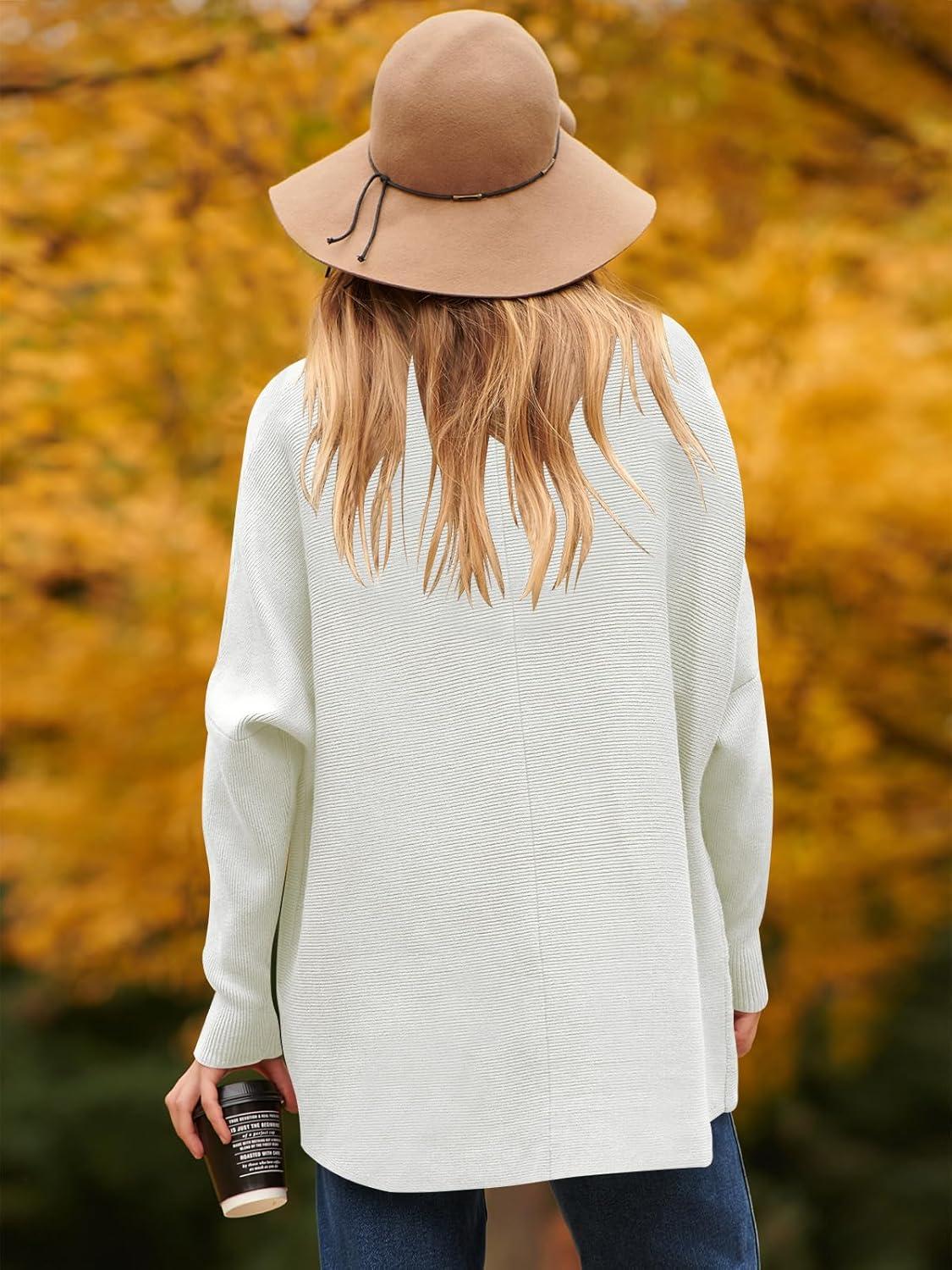 imageANRABESS Womens Oversized Turtleneck Batwing Long Sleeve Casual Cozy Baggy Knit Pullover Tunic Sweater 2024 Fall OutfitsWhite