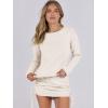 imageANRABESS Women 2 Piece Outfits Long Sleeve Sweater Top Mini Skirt Sets 2025 Fall Spring Lounge Travel Beach Clothing SetsBeige